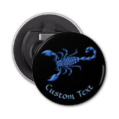 Blauwe Scorpion Button Flesopener (Voorkant)