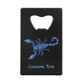 Blauwe Scorpion Creditkaart Flessenopener (Voorkant)