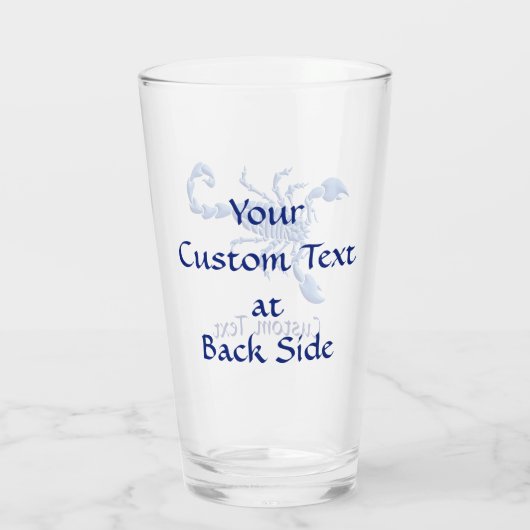 Blauwe Scorpion Glas (Achterkant)