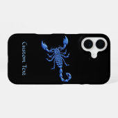 Blauwe Scorpion iPhone 16 Hoesje (Achterkant horizontaal)