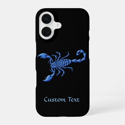 Blauwe Scorpion iPhone 16 Hoesje (Achterkant)
