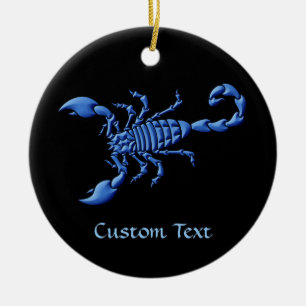 Blauwe Scorpion Keramisch Ornament