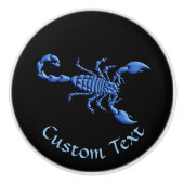 Blauwe Scorpion Keramische Knop (Voorkant)