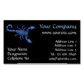 Blauwe Scorpion Magnetisch Visitekaartje (Voorkant)