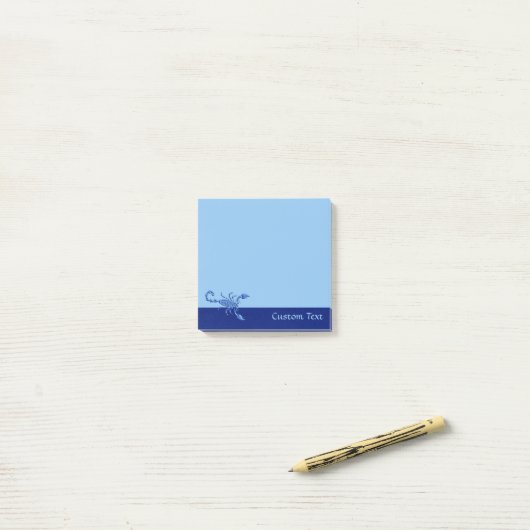 Blauwe Scorpion Post-it® Notes (Op bureau)