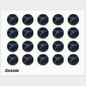 Blauwe Scorpion Ronde Sticker (Vel)