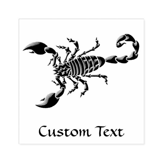 Blauwe Scorpion Rubberstempel (Afrduk)