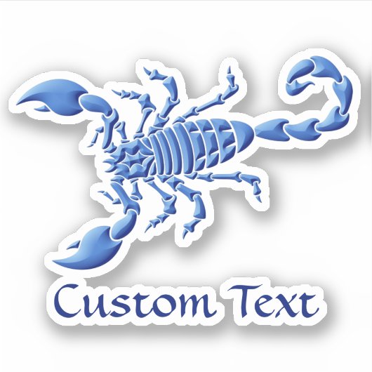 Blauwe Scorpion Sticker (Voorkant)
