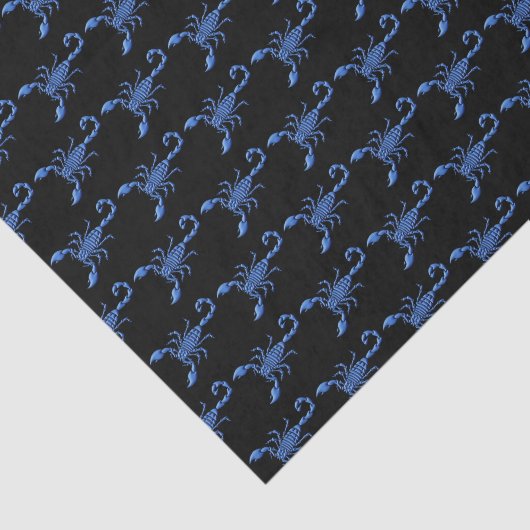 Blauwe Scorpion Tissuepapier (Detail)