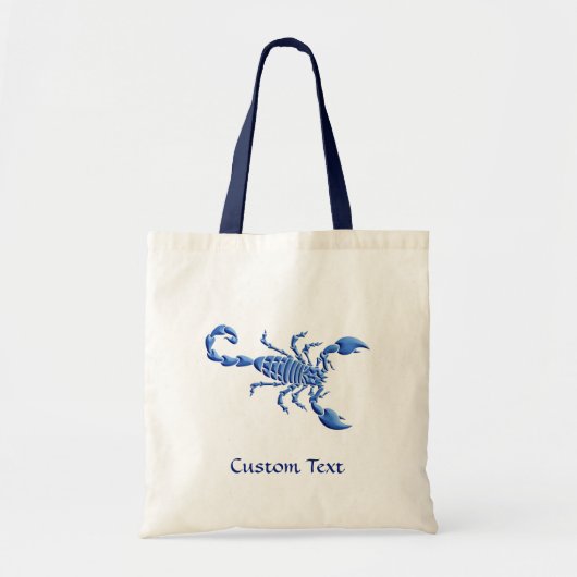 Blauwe Scorpion Tote Bag (Voorkant)