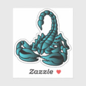 Blauwe Scorpion, tribale kunststijl Sticker (Vel)