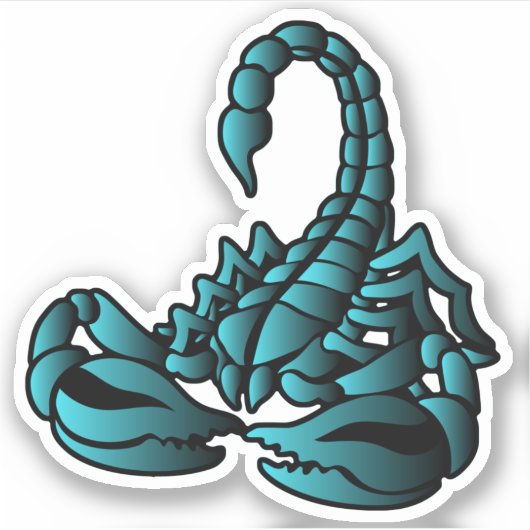 Blauwe Scorpion, tribale kunststijl Sticker (Voorkant)