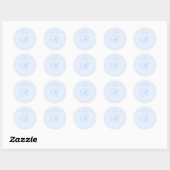 Blauwe Scroll Trouwstickers Ronde Sticker (Vel)