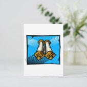 Blauwe scrollen briefkaart (Staand voorkant)