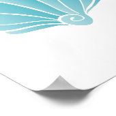 Blauwe Seashell Beach Art Print (Hoek)