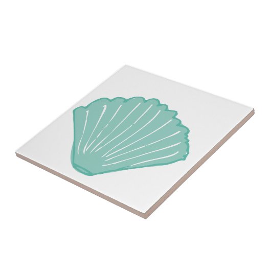 Blauwe Seashell Illustratie Tegeltje (Zijkant)