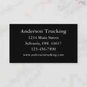 Blauwe semi met trailer, visitekaartje (Achterkant)