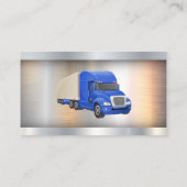 Blauwe Semi Truck | Metaalachtig Visitekaartje (Achterkant)