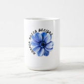 Blauwe Sereniteit Bloem Kunst Magische Mok (Midden)