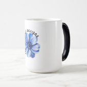 Blauwe Sereniteit Bloem Kunst Magische Mok (Voorkant rechts)