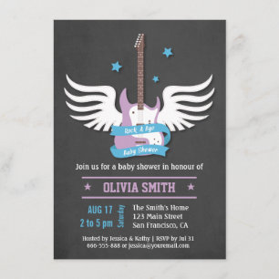 Blauwe Sering Gitaar Rock a Bye Baby Borrel Kaart