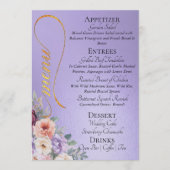 Blauwe Sering - Wilde Bloemen, Monogram & Bedankt Menu (Voorkant)