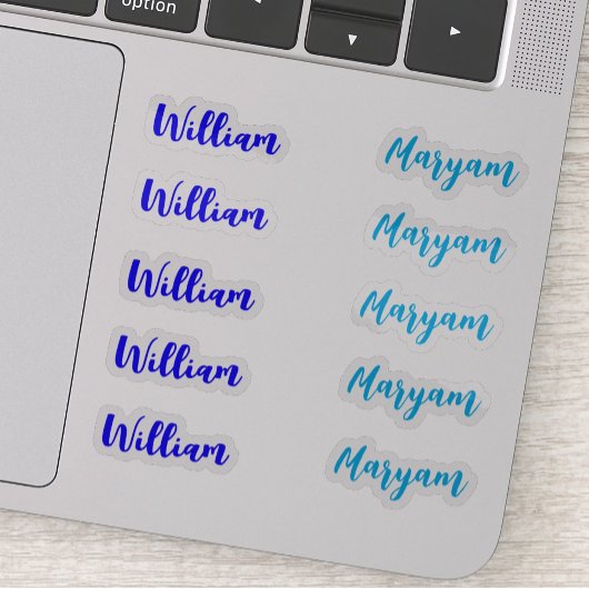 (Blauwe set van 10) Elegante handtekening Script N Sticker