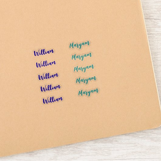 (Blauwe set van 10) Elegante handtekening Script N Sticker
