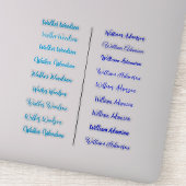 (Blauwe Set van 18) Transparante Eenvoudige Naam S Sticker