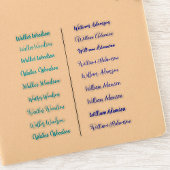 (Blauwe Set van 18) Transparante Eenvoudige Naam S Sticker