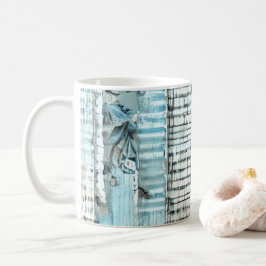 Blauwe Shabby Chic Stripes Koffiemok