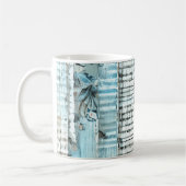 Blauwe Shabby Chic Stripes Koffiemok (Links)