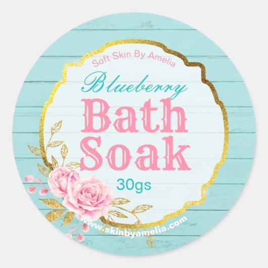 Blauwe Shabby Chique Glitter Body Scrub Labels (Voorkant)