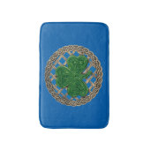 Blauwe shamrock on Celtic Knots Bath Mat (Voorkant Verticaal)