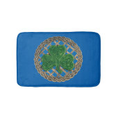 Blauwe shamrock on Celtic Knots Bath Mat (Voorkant)