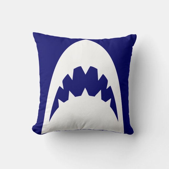 BLAUWE SHARK PILLOW-SERIE. ANDERE KLEUREN BESCHIKB KUSSEN (Voorkant)