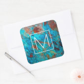 Blauwe Shattuckiet Vierkante Sticker (Envelop)
