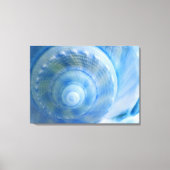 Blauwe Shell Abstracte Digitale Kunst Canvas Print (Voorkant)