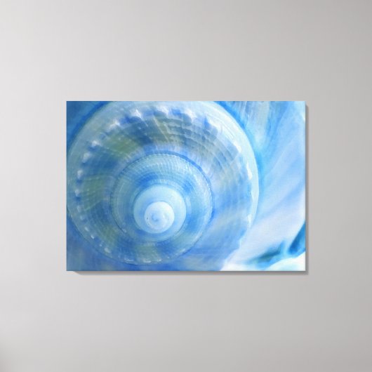 Blauwe Shell Abstracte Digitale Kunst Canvas Print (Voorkant)