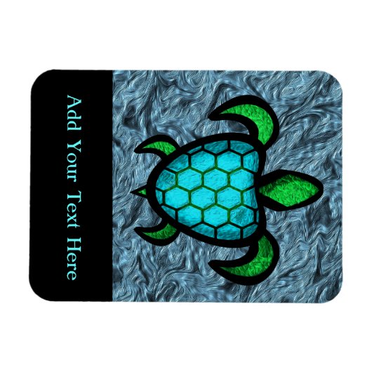 Blauwe Shell Schildpad  Flexi Magnet Magneet (Horizontaal)
