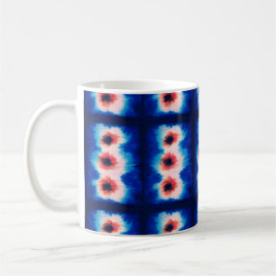 Blauwe Shibori Patroon Tie Dye Art Koffiemok