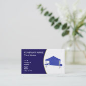 Blauwe show tent visitekaartje (Staand voorkant)