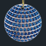 Blauwe sierbloem keramisch ornament<br><div class="desc">Ronde keramische ornament met aan beide zijden een afbeelding van een blauw ornament met een baard glas. Zie het volledige collectie van het Ornament Hanukkah onder de categorie van het Huis in de sectie van FEESTDAGEN.</div>
