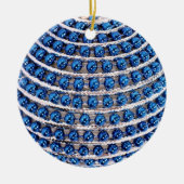 Blauwe sierbloem keramisch ornament (Voorkant)