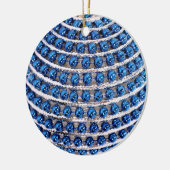 Blauwe sierbloem keramisch ornament (Links)