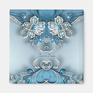 Blauwe Sierbloem Magneet