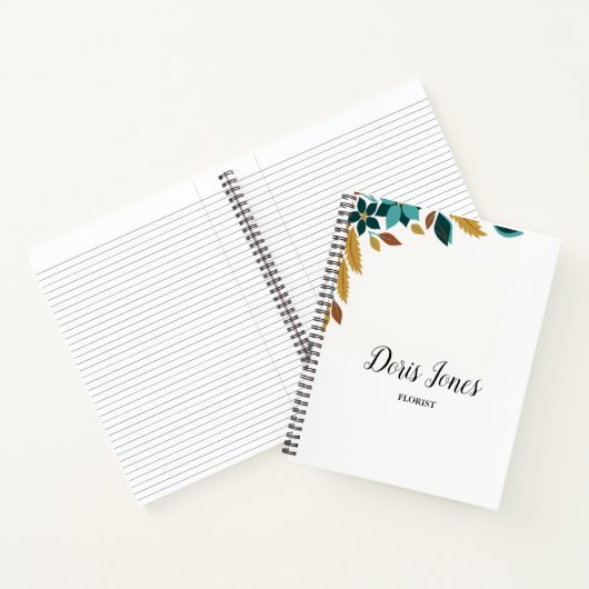 Blauwe sierbloem notitieboek (Binnen)