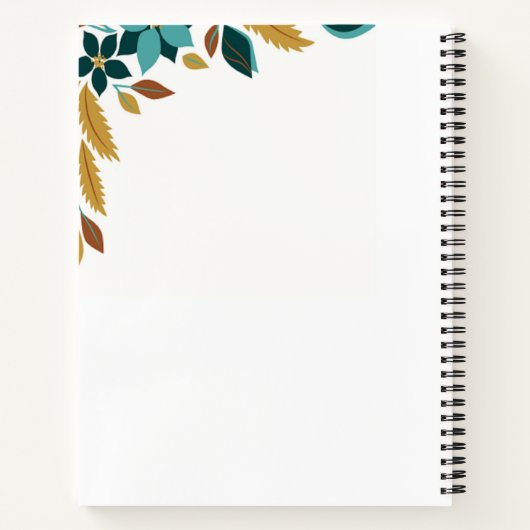 Blauwe sierbloem notitieboek (Achterkant)