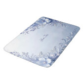 Blauwe Sierbloemen met Parels Badmat (Gekanteld)