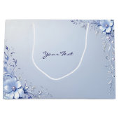 Blauwe Sierbloemen met Parels Cadeautas (Voorkant)